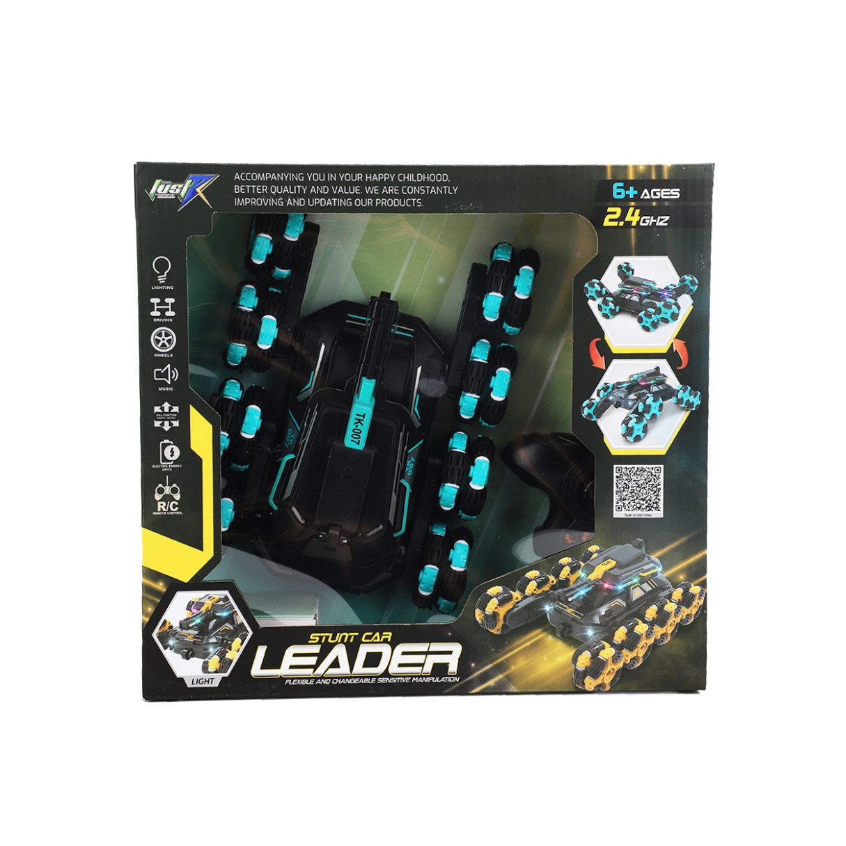 JustDK 8 Wheels Swing Arm Roll RC Car - Assorted