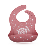 Once Upon a Dua - Lux Silicone Baby Bib - Dusty Pink