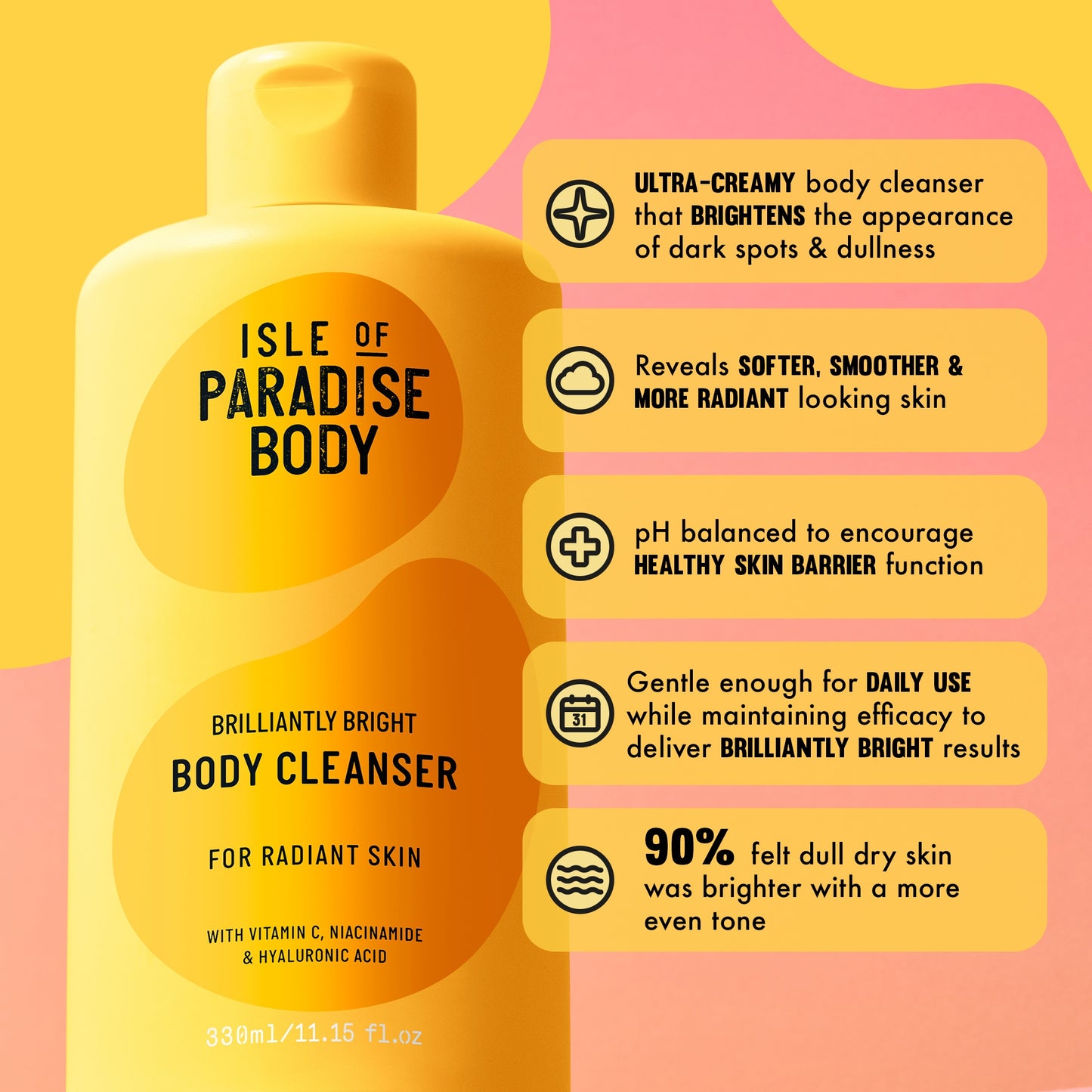 Isle of Paradise Exclusive Brilliantly Bright Body Cleanser 330ml