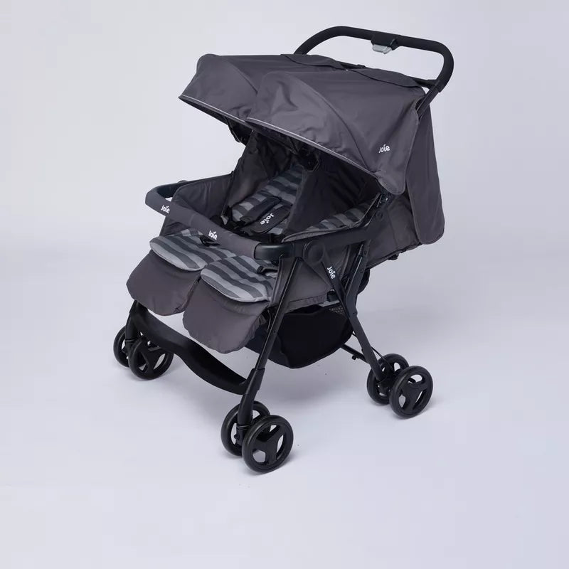 Joie Aire Black Twin Baby Stroller with Multi-Position Recline