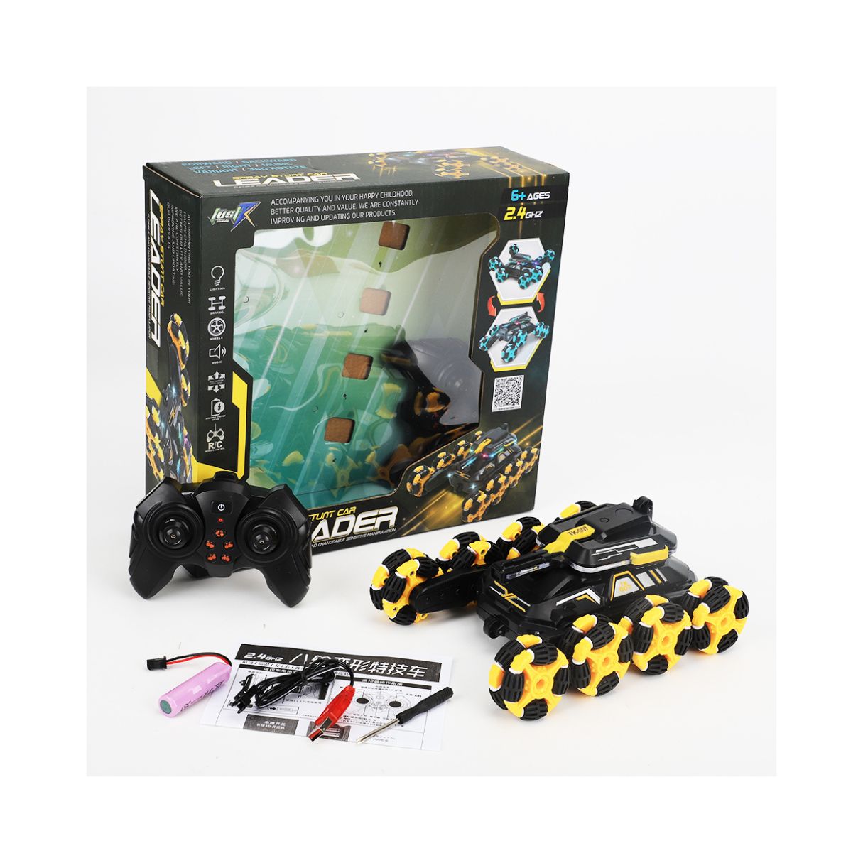 JustDK 8 Wheels Swing Arm Roll RC Car - Assorted