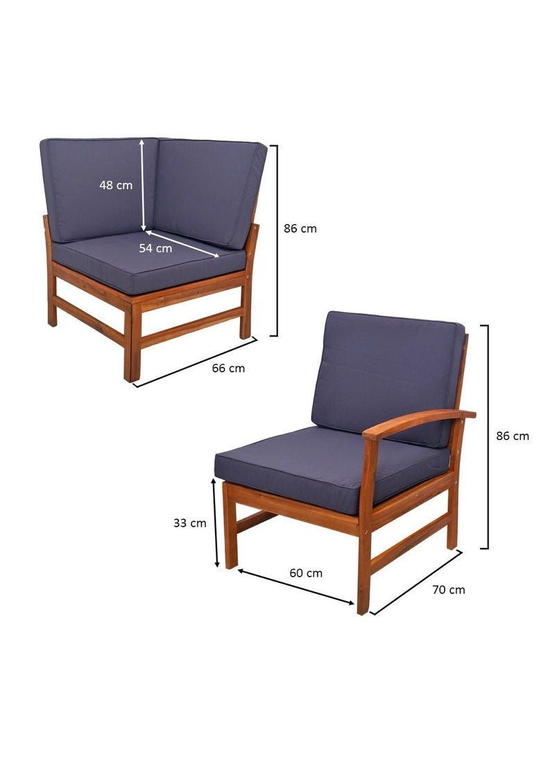 طقم أثاث فناء خارجي على شكل أريكة على شكل حرف L