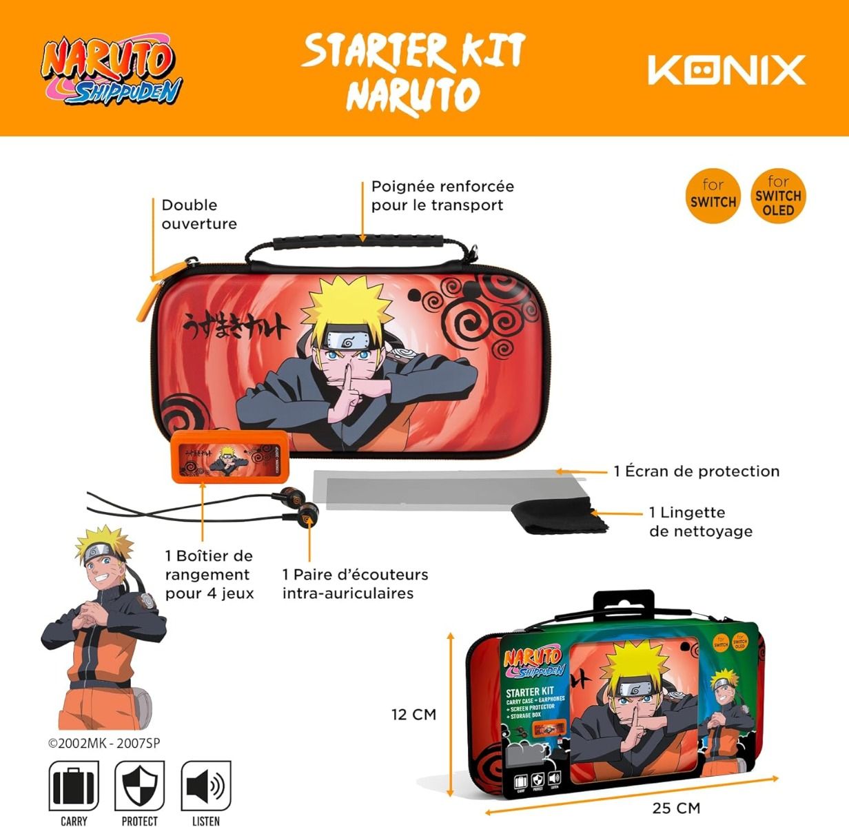 Konix Naruto Starter Kit Swtch-Jutsu Switch Travel Case