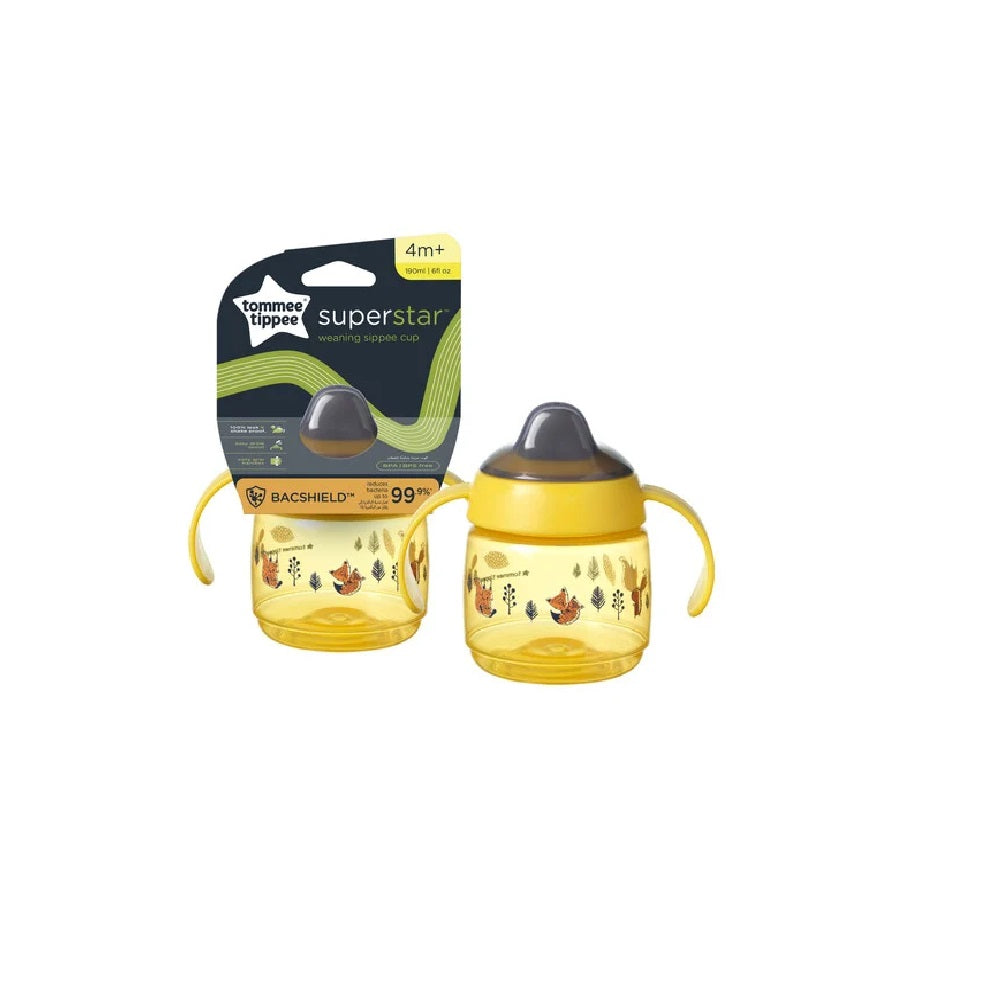 Tommee Tippee - Superstar Sippee Weaning Cup, Babies Sippy Bottle, 190 ml A - Yellow