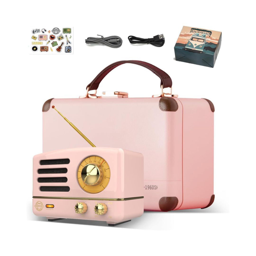 Muzen OTR Metal Wireless Portable FM-BT Speaker – (Pink)
