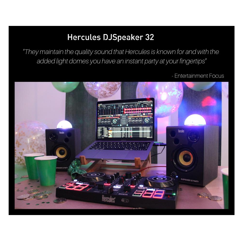 Hercules DJMonitor 32: مكبرات صوت مراقبة نشطة RMS بقوة 15 وات، لون أسود