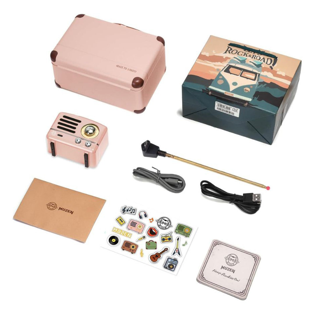 Muzen OTR Metal Wireless Portable FM-BT Speaker – (Pink)