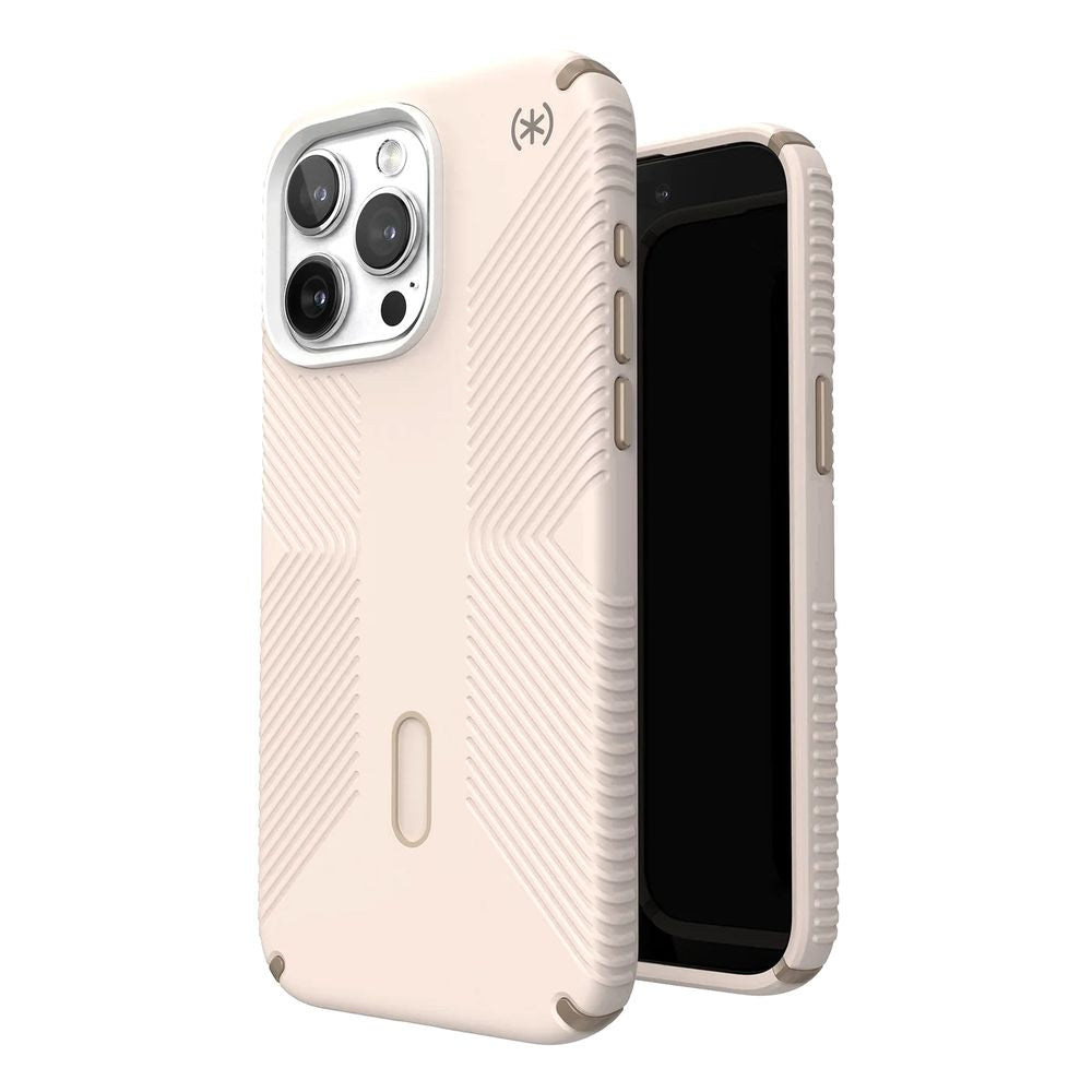 Speck Presidio2 Grip Magsafe iPhone 15 Pro Max Case - Bleached Bone/Heirloom Gold