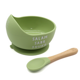 Once Upon a Dua - Lux Silicone Bowl & Spoon Set - Olive Green