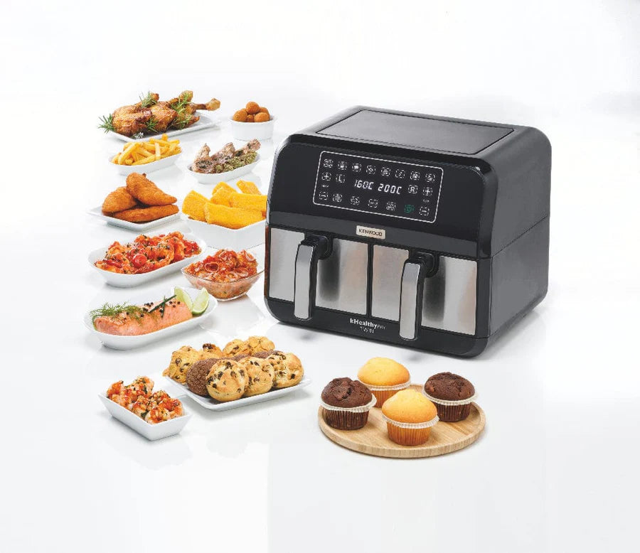 KENWOOD Digital Twin Air Fryer 1.7KG+1.7KG 4L+4L XXXL HFM75.000MB Black