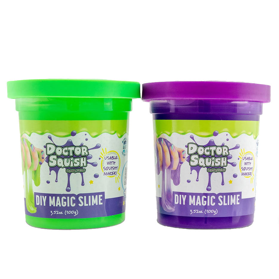 DOCTOR SQUISH - DIY MAGIC SLIME DOUBLE SET - GREEN AND PURPLE - 240 GRAMS