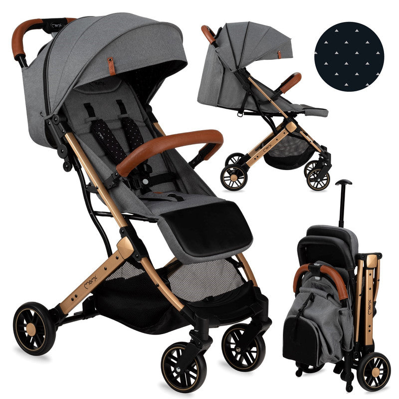 MoMi Estelle Stroller - Gray/Gold