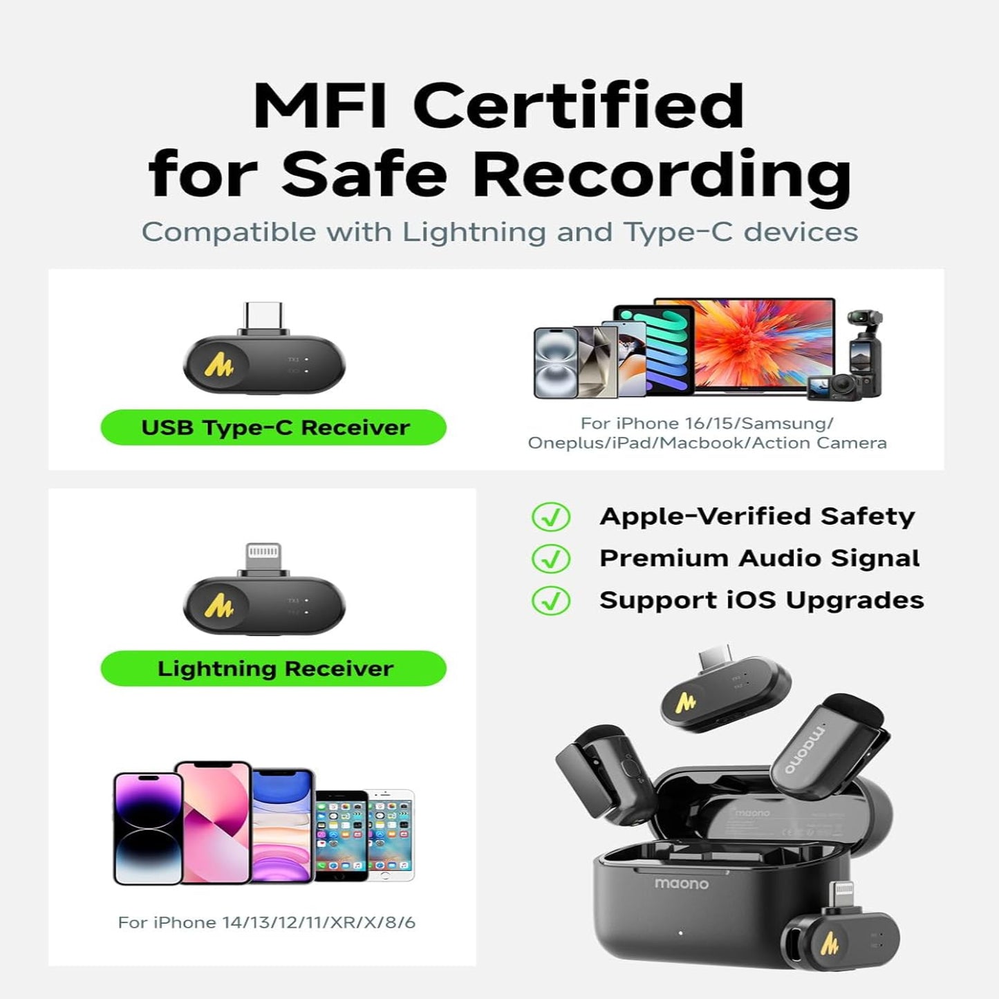 Maono - WM622 PBC2 Wireless Lavalier Microphone