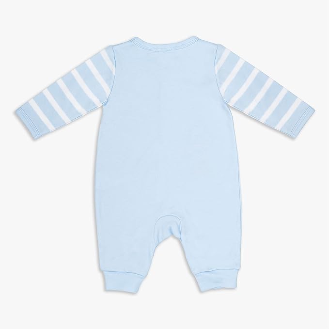 MOON 100% Cotton Sleepsuit, Hat And Bib 3pcs 3-6M Blue - Little Submarine