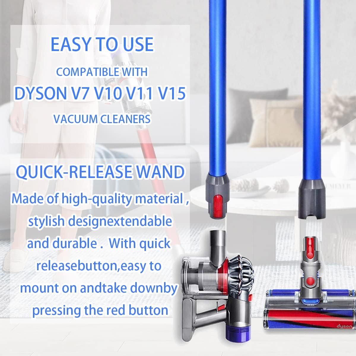 Dyson Replacement Wand Compatible with DS V15 V11 V10 V8 V7 Cordless Stick Vacuum Cleaner
