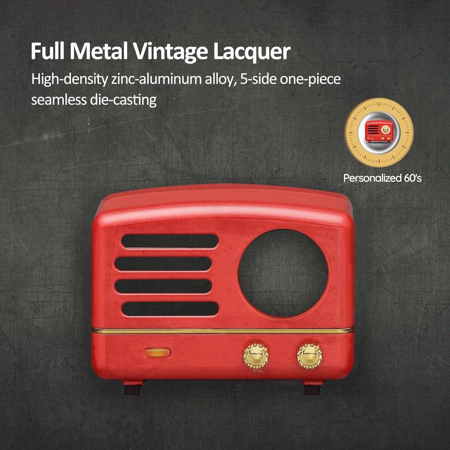 Muzen OTR Metal Wireless Portable FM-BT Speaker – (Red)