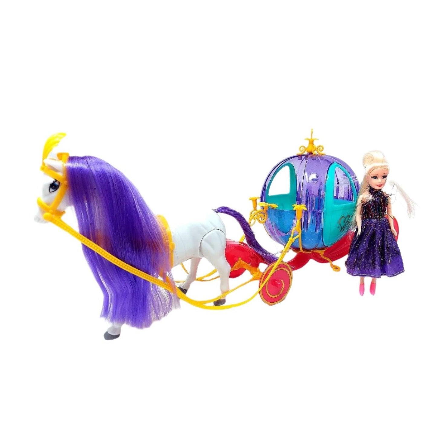 Horse Carriage - Electric Horse With Doll & Pumpkin