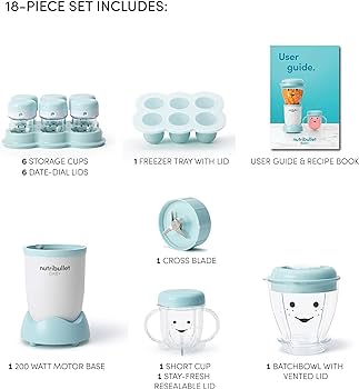 Nutribullet - Baby 18-Piece High-Speed Blender/Mixer System - 200 watts - Blue