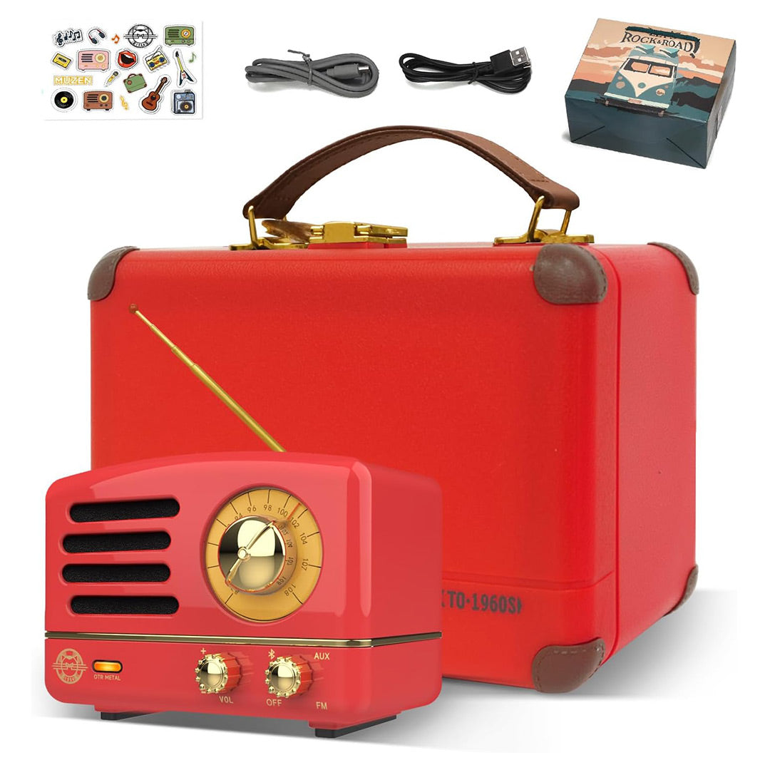 Muzen OTR Metal Wireless Portable FM-BT Speaker – (Red)