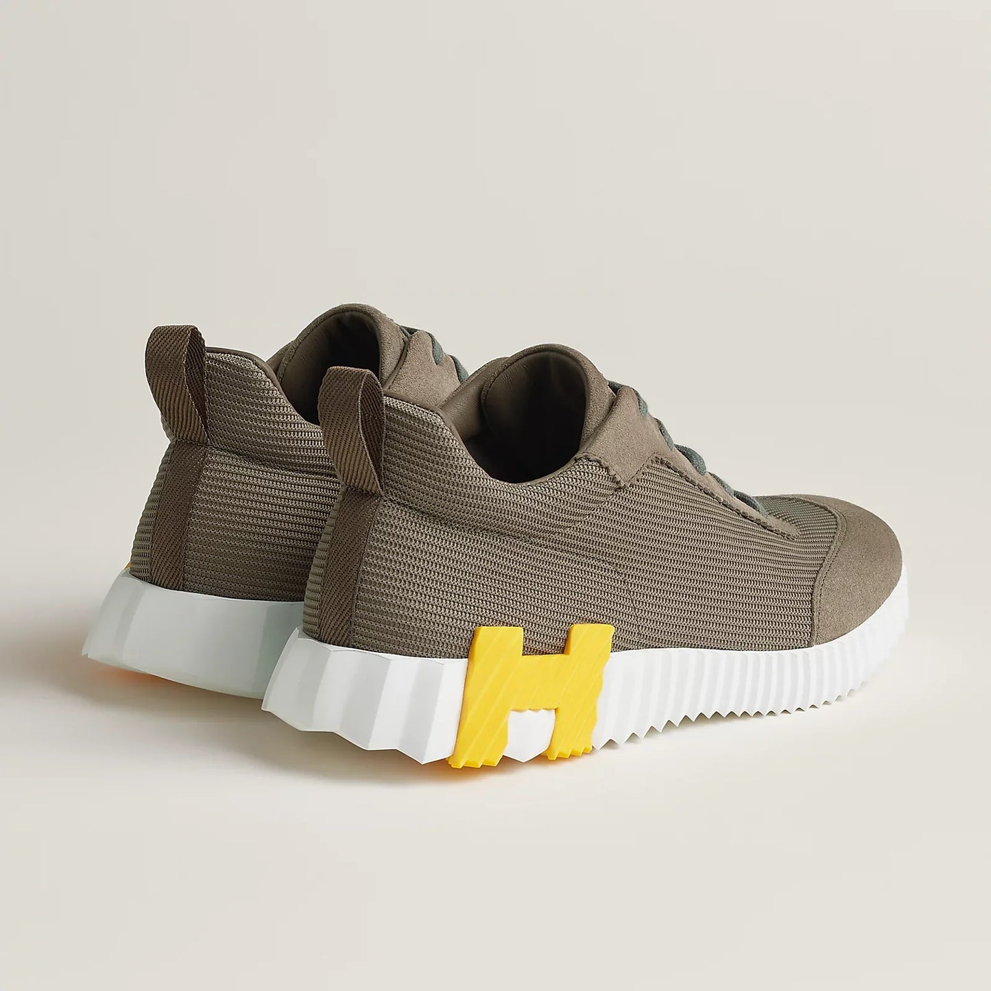 Hermes Bouncing Sneaker "Etoupe/Yellow" - 41.5 EU