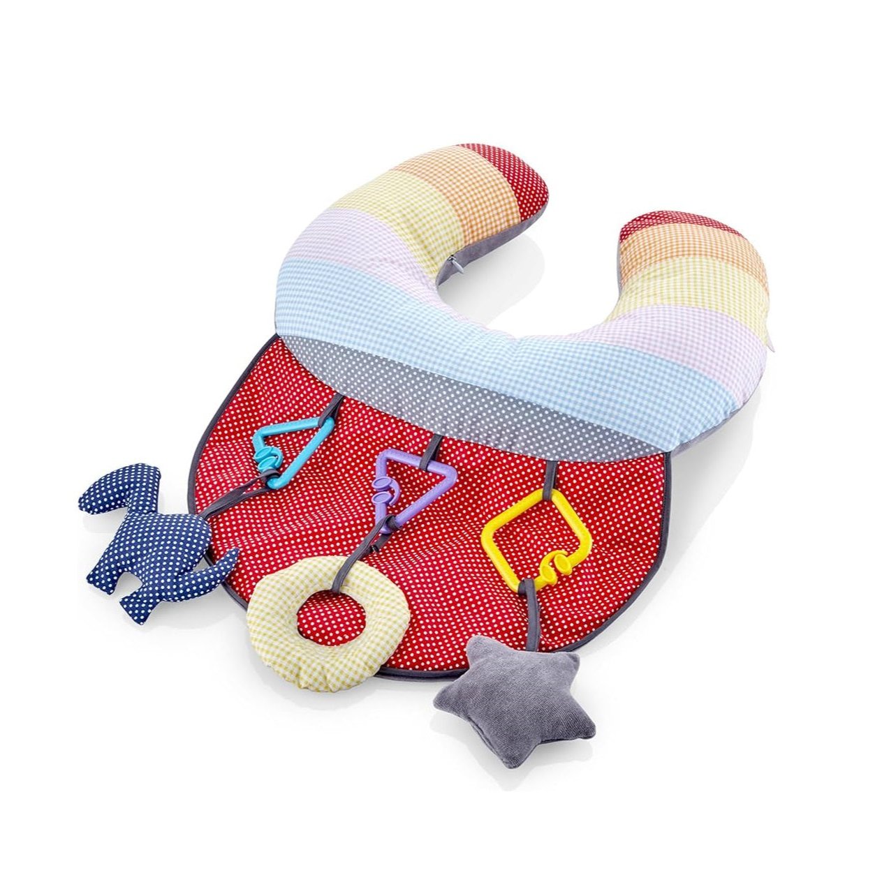 Babyjem - Baby Tummy Time Pillow with Toys - 0-6 Months - Multicolour