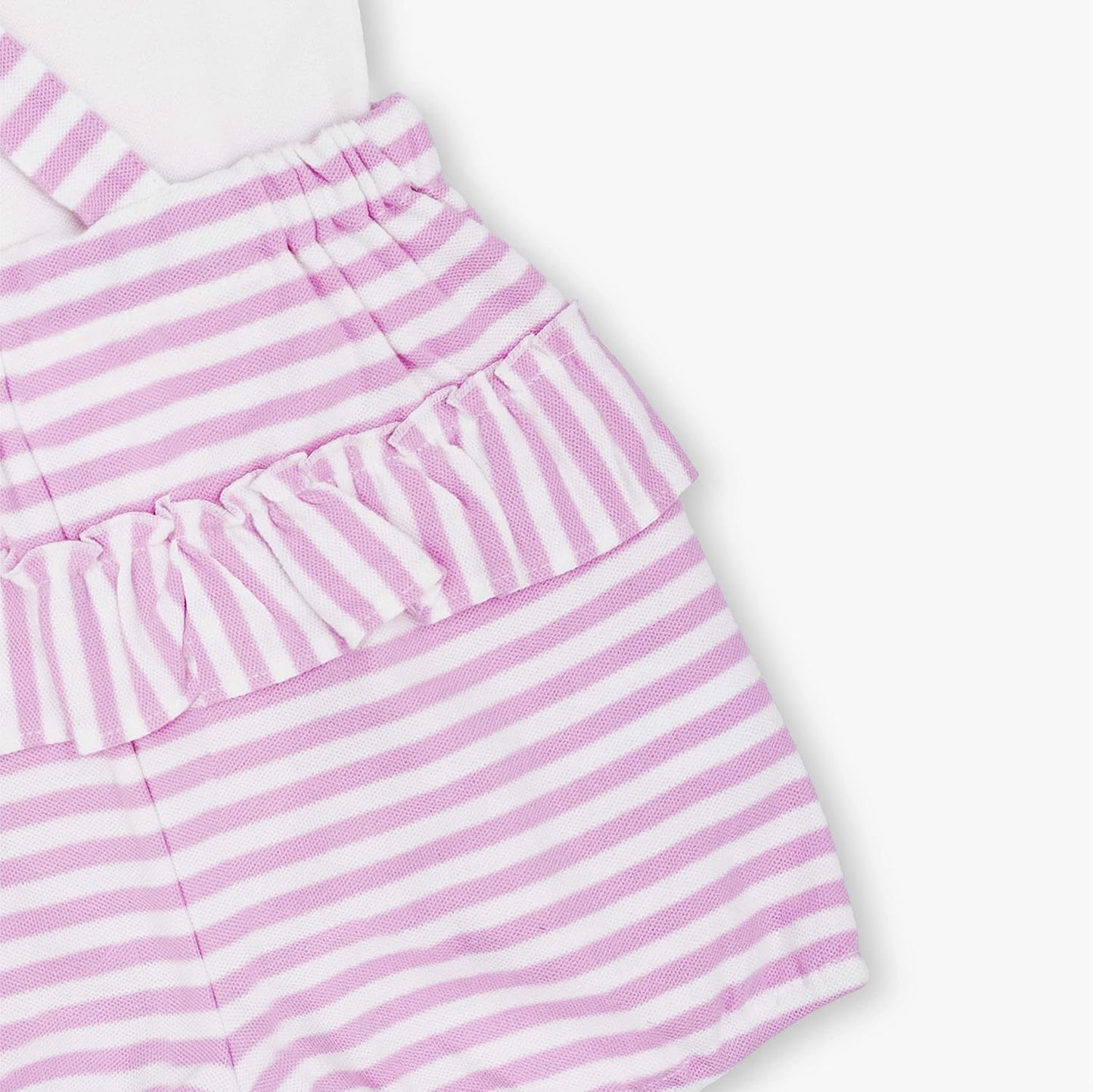 MOON 100% Cotton Collar Top and Dungaree 9-12M Pink - Pink Stripes