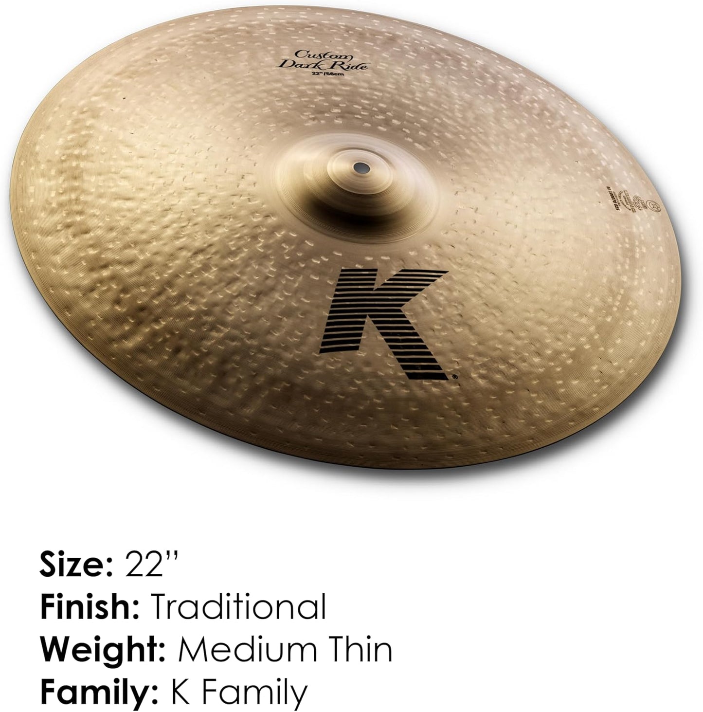 Zildjian 22" K - Custom Series Dark Ride Cymbal