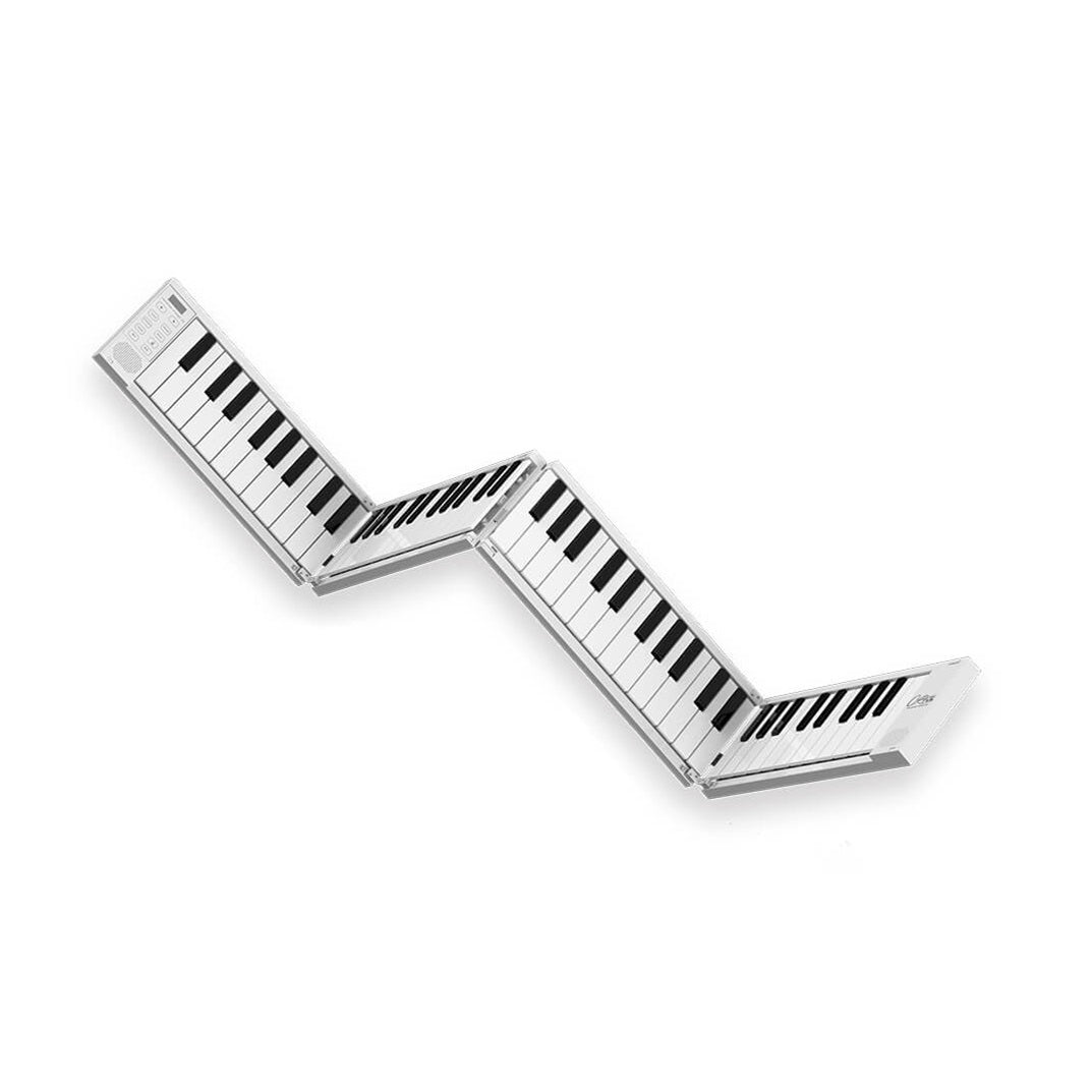 Carry-On 88 Keys Folding Piano with Touch Sensivity and Midi Over Bluetooth - White Color