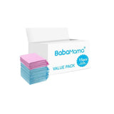 بابا ماما - سجادات تغيير الحفاضات للاستخدام مرة واحدة - 15 قطعة - وردي/أزرق
