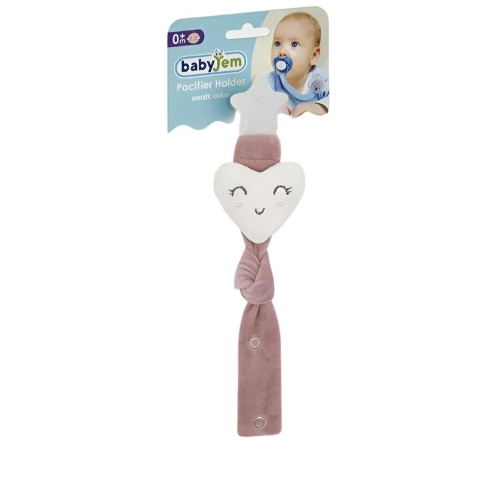 Babyjem - Pacifier Heart Holder - Newborn - Pink - 0 Months+