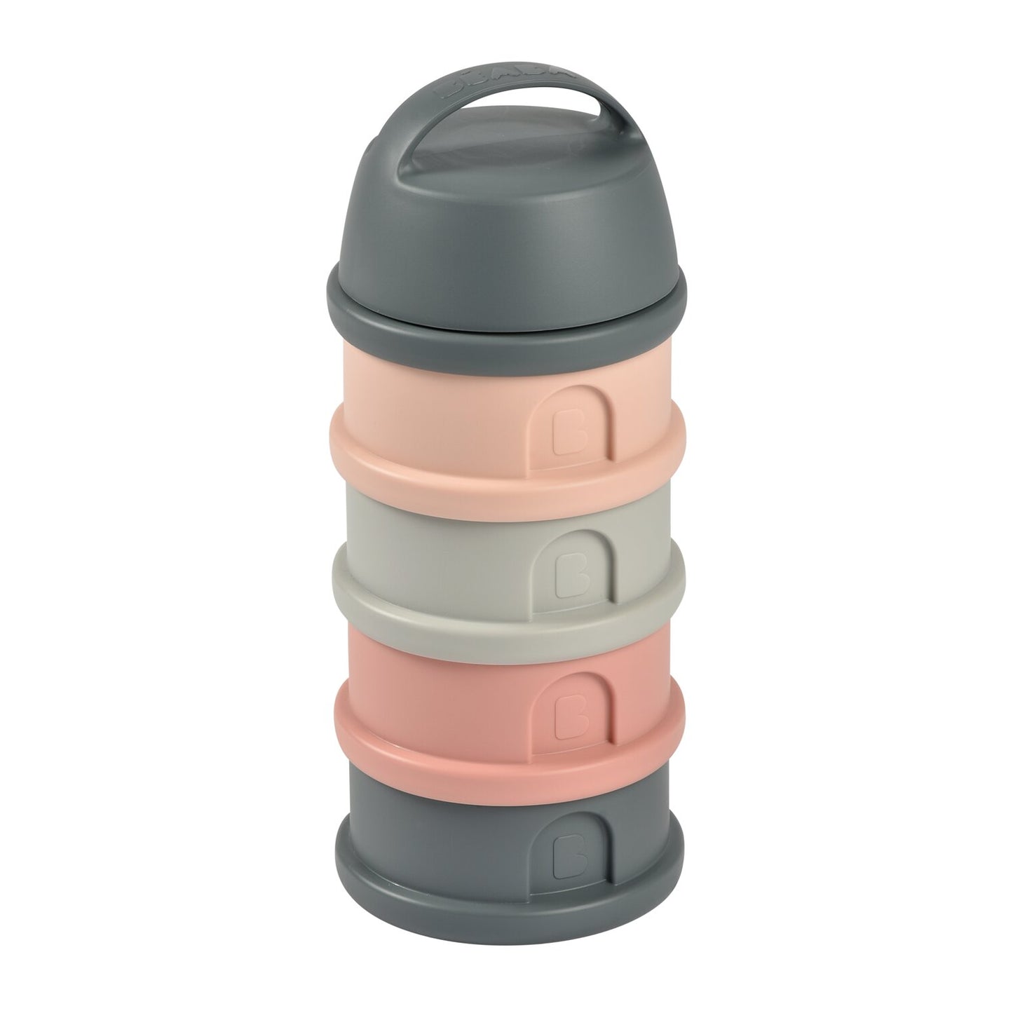 Beaba - 4 Compartments Formula Milk Container - Grey/Pink