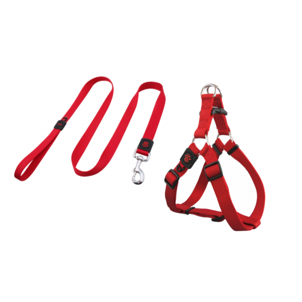 Doco 4Feet Signature Step In Harness & Nylon Leash M, Red