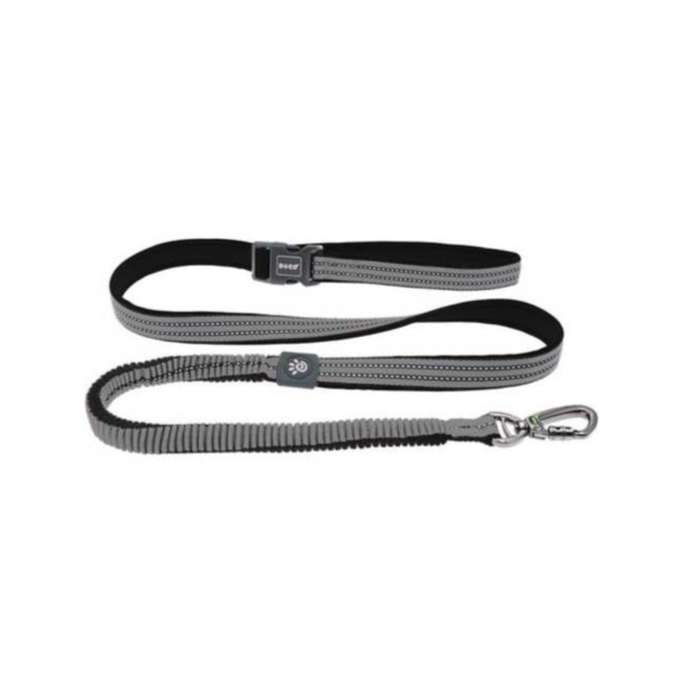 Doco Vario Easy Snap Bungee Reflective Leash Grey Medium