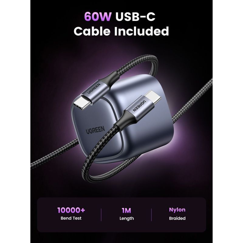 UGreen Nexode 30W PD GaN USB-C Wall Charger UK - Space Grey