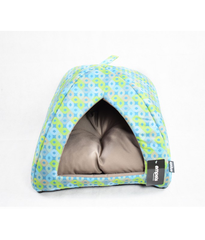 Empets Igloo House With Cushion Modern, Printed Light Green