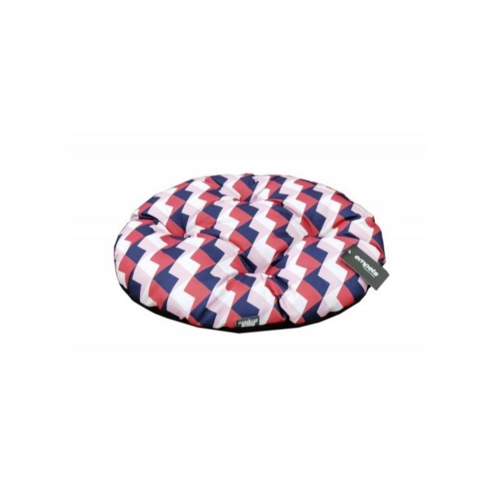Empets Oval Cushion Modern, Printed Red & Blue