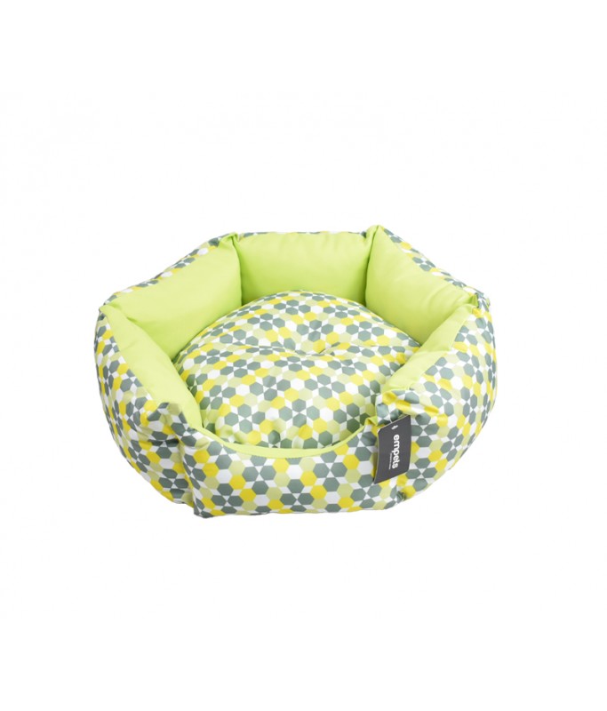 Empets Venus Bed Modern, Printed Green & Lemon