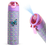 Eazy Kids - Insulated Steel Water Bottle with Spray Butterfly 640ml - Purple