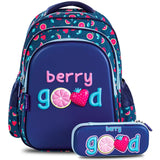 Eazy Kids - 16" School Bag with Pencil Case - Berry Good Blue