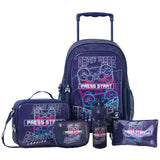 Eazy Kids - 17" Trolley School Bag Combo - Game Mode - 5 Pc Set