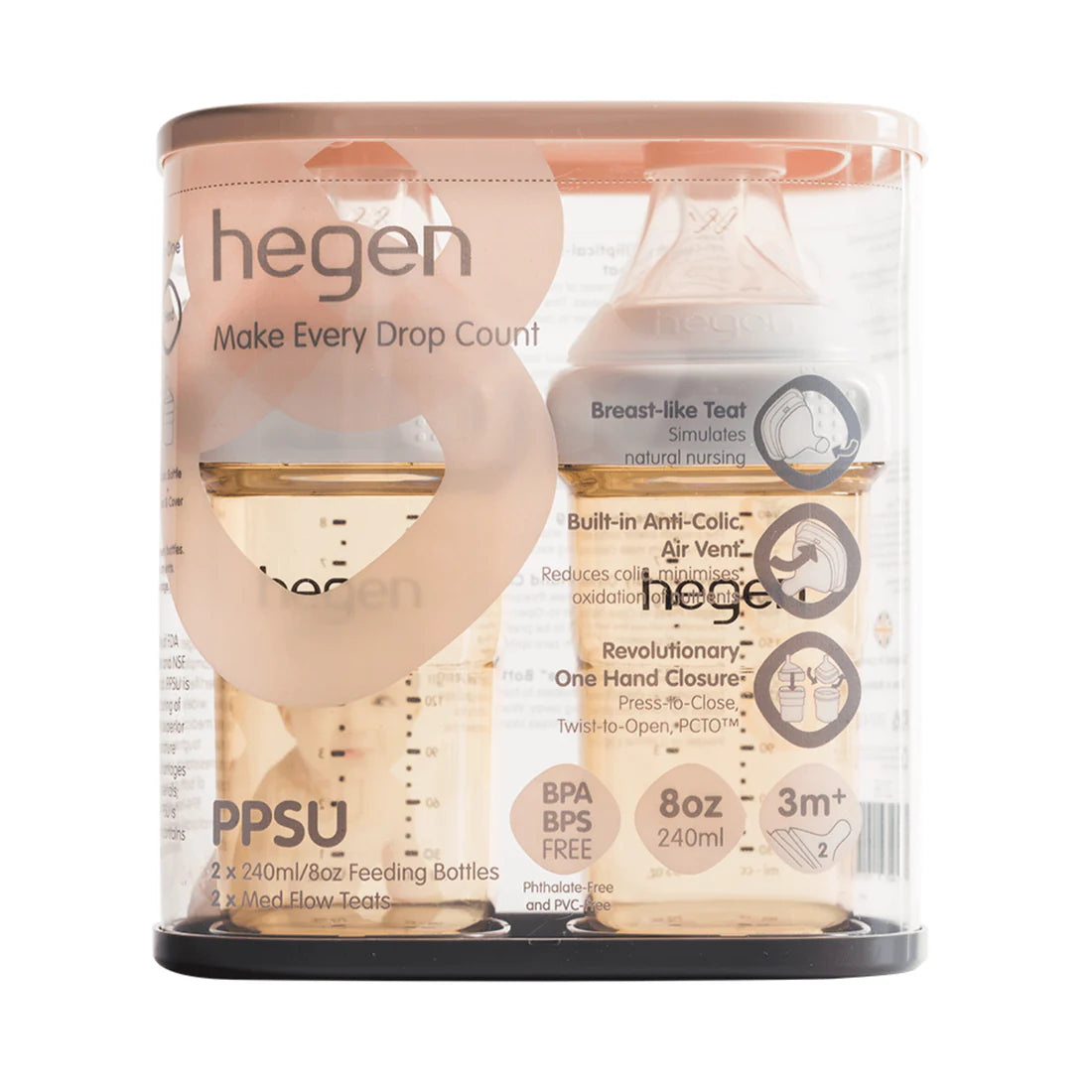Hegen PCTO™ 240ml/8oz Feeding Bottle PPSU (2-pack)