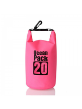 حقيبة Ocean Pack الجافة المقاومة للماء بسعة 20 لترًا للاستخدام في الهواء الطلق والرياح الموسمية والقوارب والسباحة والتجديف والتجديف والإبحار وصيد الأسماك والتخييم باللون الوردي