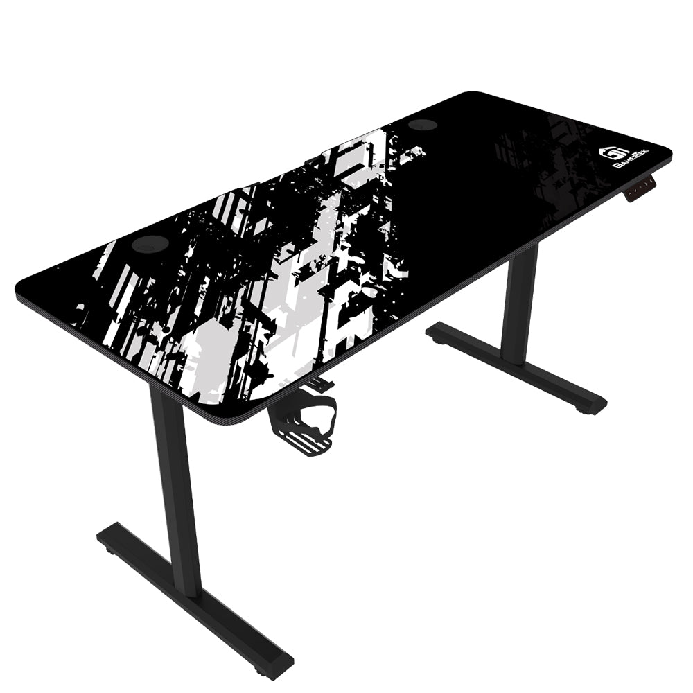 GamerTek GT-Elevate X Gaming Desk - White & Black Size: 140x60cm