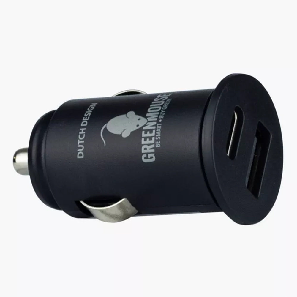 Green Mouse Dual USB and USB-C Car Charger