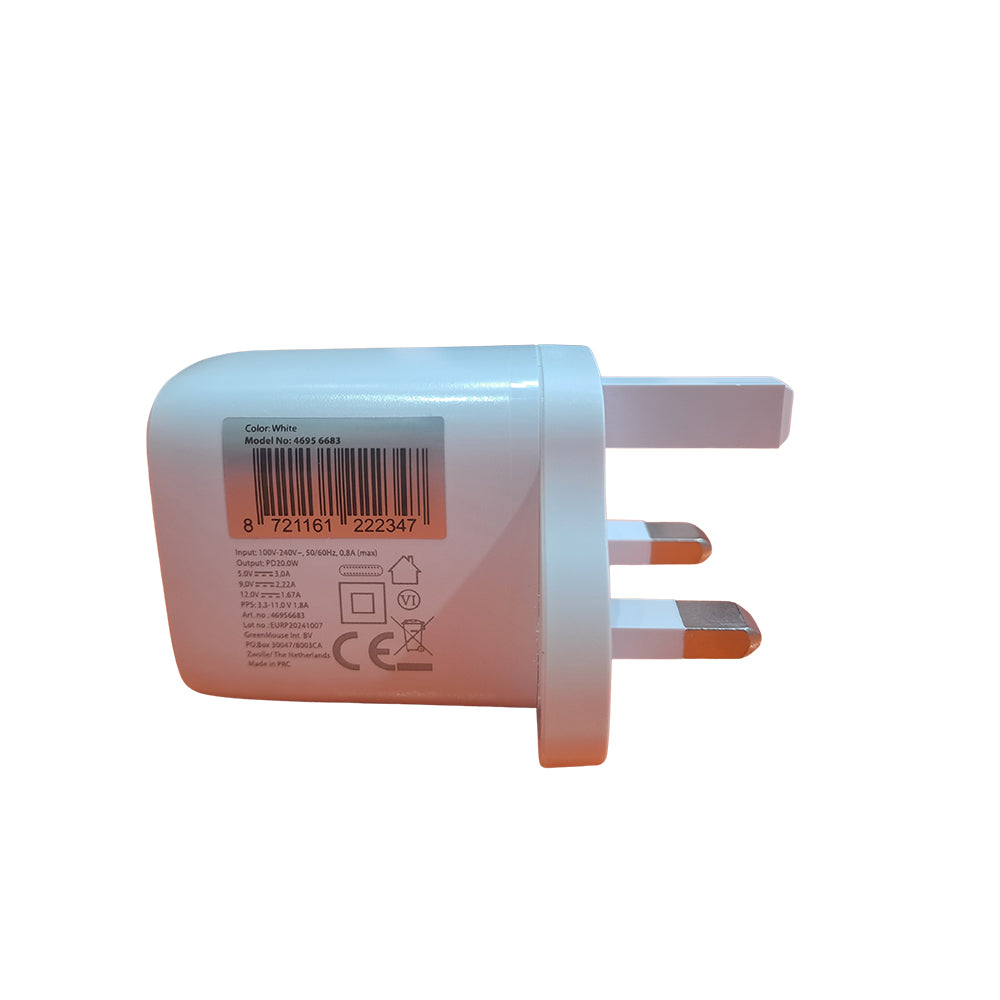 Greenmouse UK Wall Charger 20W USB-C - White