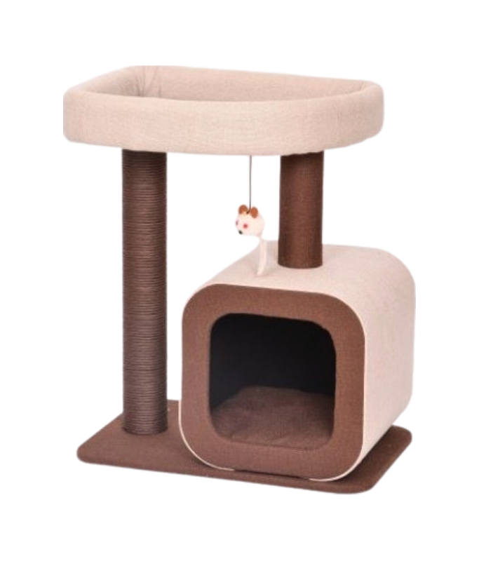 Catry Cat Tree Tower With Kitten Condo Paper Rope - HY18314 - 58 x 38 x 68cm