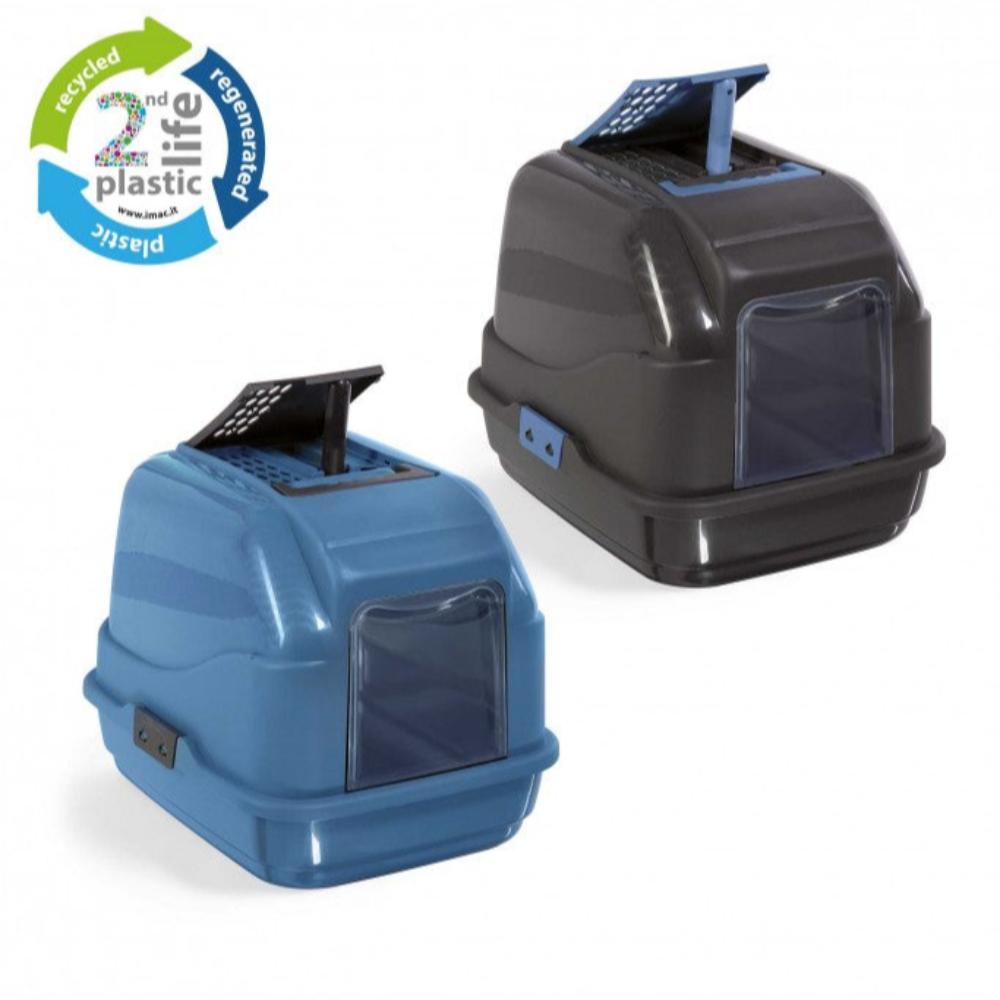 مرحاض القطط IMAC Easy Cat المزود بغطاء، باللون الأسود