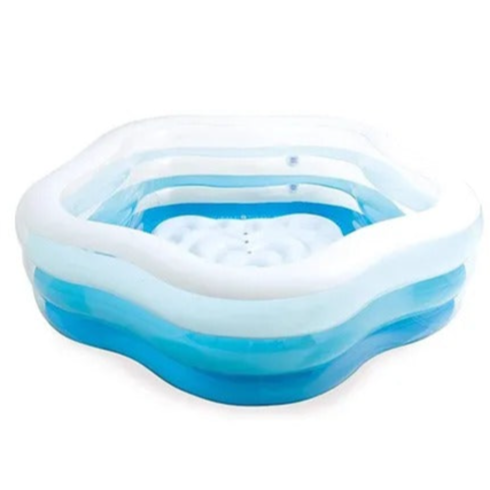 Intex - Pentagonal Summer Cooler Pool - Blue and White - (L 185.0 x B 180.0 x H 53.0 cm)