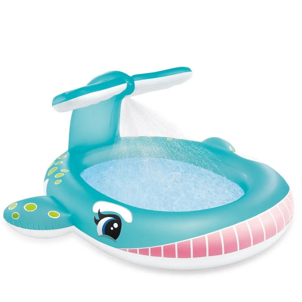 Intex - Whale Spray Pool - Blue - (L 201 x B 196 x H 91 cm)