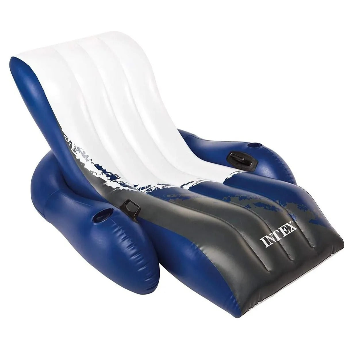 Intex - Floating Recliner Lounge - Blue & White - (L 180 x W 135 cm)